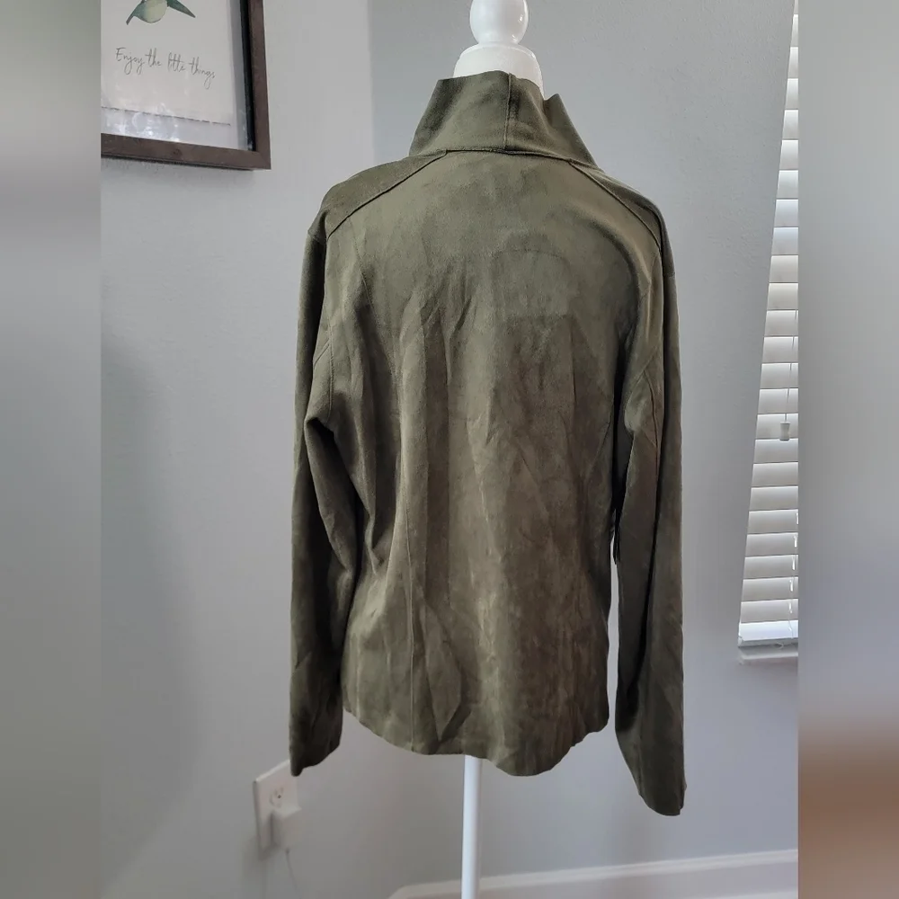 KORI America suede Moto Jacket Olive size Small
